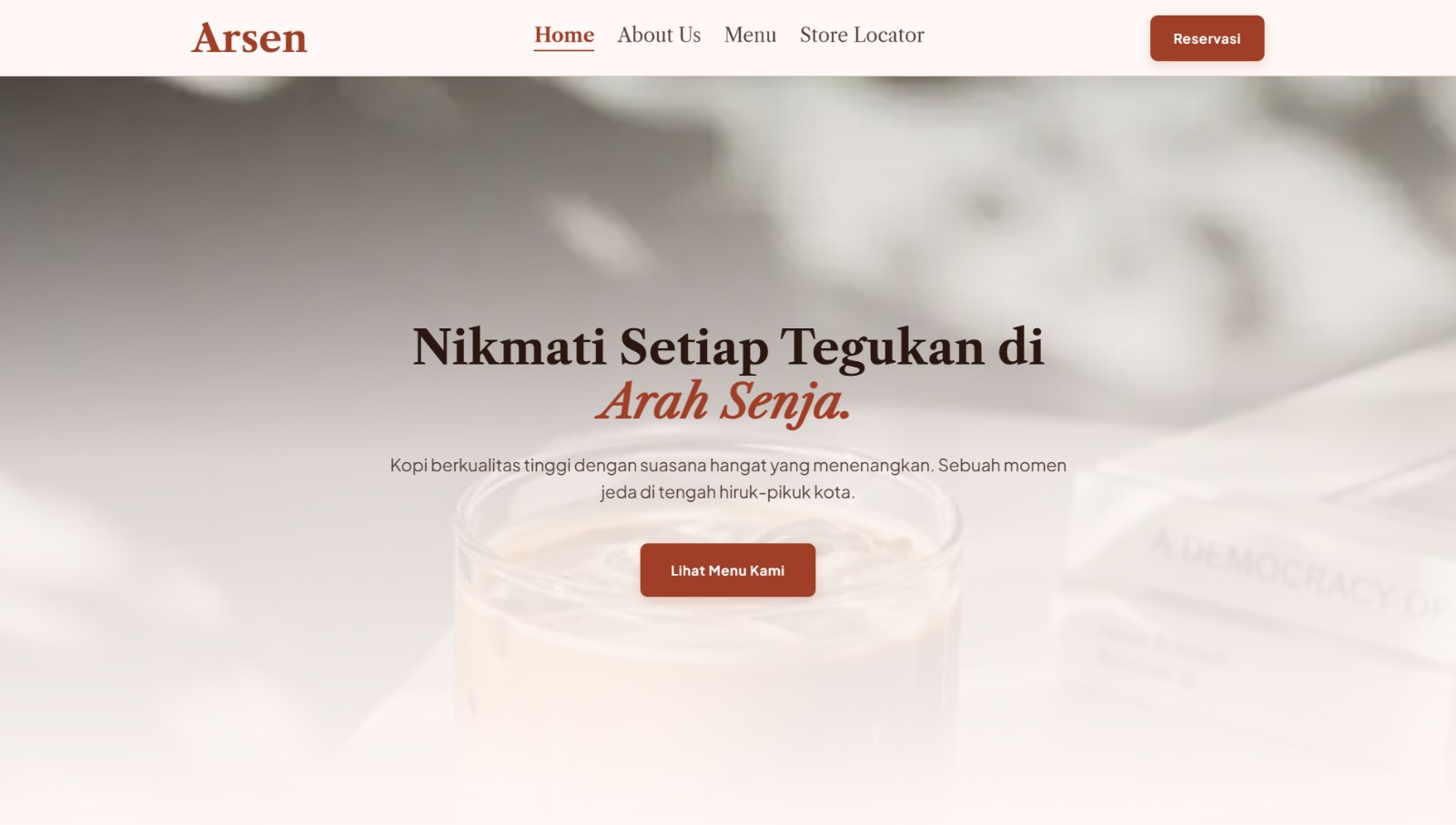 Tangkapan layar Landing Page Arsen