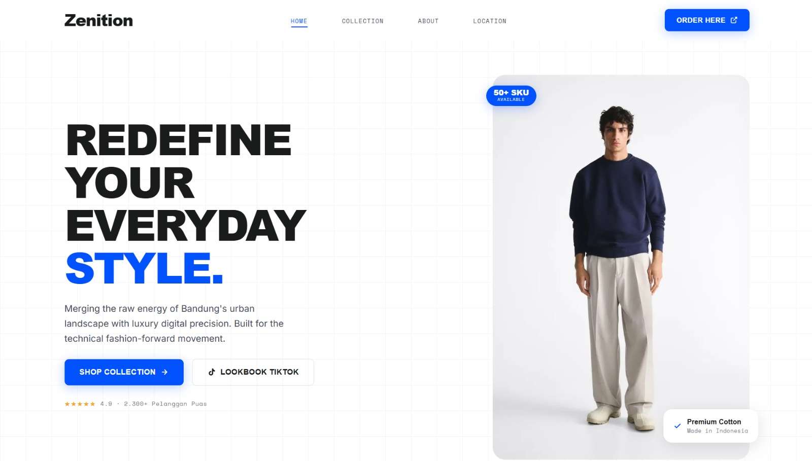 Tangkapan layar Landing Page Zenition